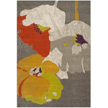 Safavieh Porcello Power Loomed Small Rectangle Rug- Dark Grey - Ivory- 4 Ft. 1 In. X 6 Ft. PRL7731D-4